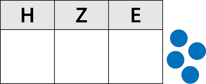 Stellenwerttafel 4 BLättchen